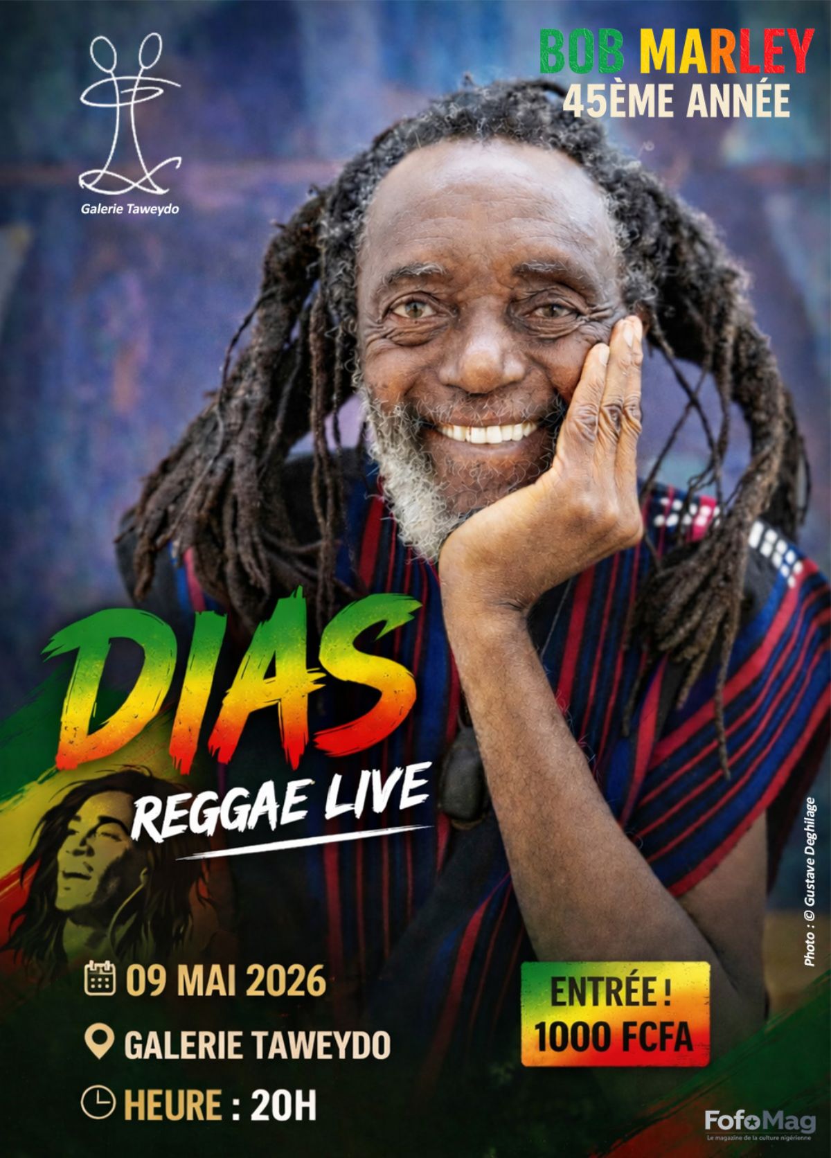 Concert – Diassibo Tchiombiano rend hommage à Bob Marley à la Galerie Taweydo